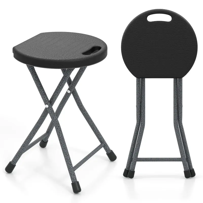 Collapsible Round Folding Stool with Carry Handle — Ideal for Fishing, Hiking & Gardening