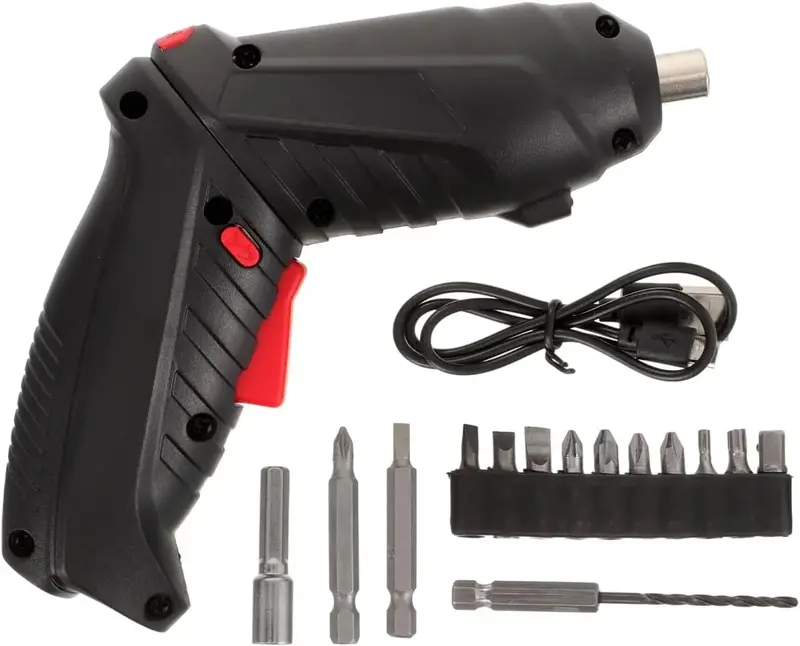 Compact LED-Illuminated Cordless Screwdriver – Portable Rechargeable Drill with Built-in Work Light