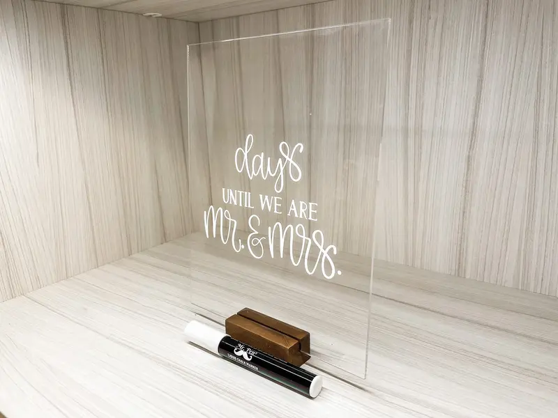 Countdown Acrylic Wall Sign for Wedding Anticipation