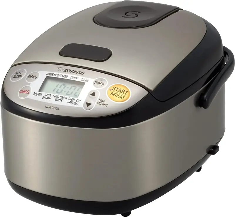 Zojirushi NS-TSC10 Rice Cooker & Warmer – 3-Cup Capacity, Stainless Steel Exterior (Black)