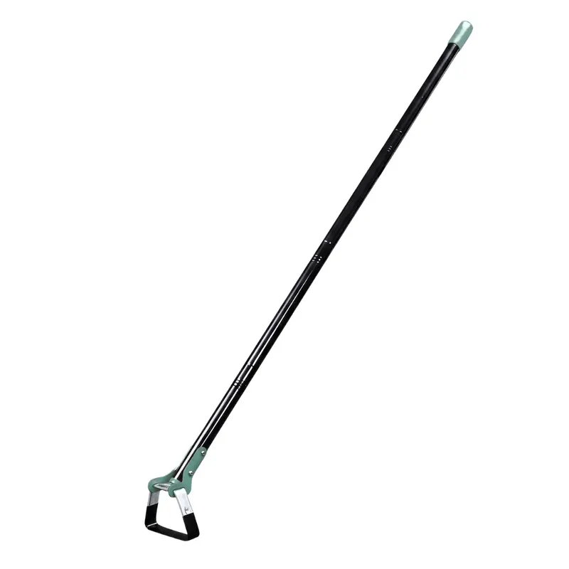 Stirrup Hoe with Telescoping Steel Pole for Efficient Garden Weeding