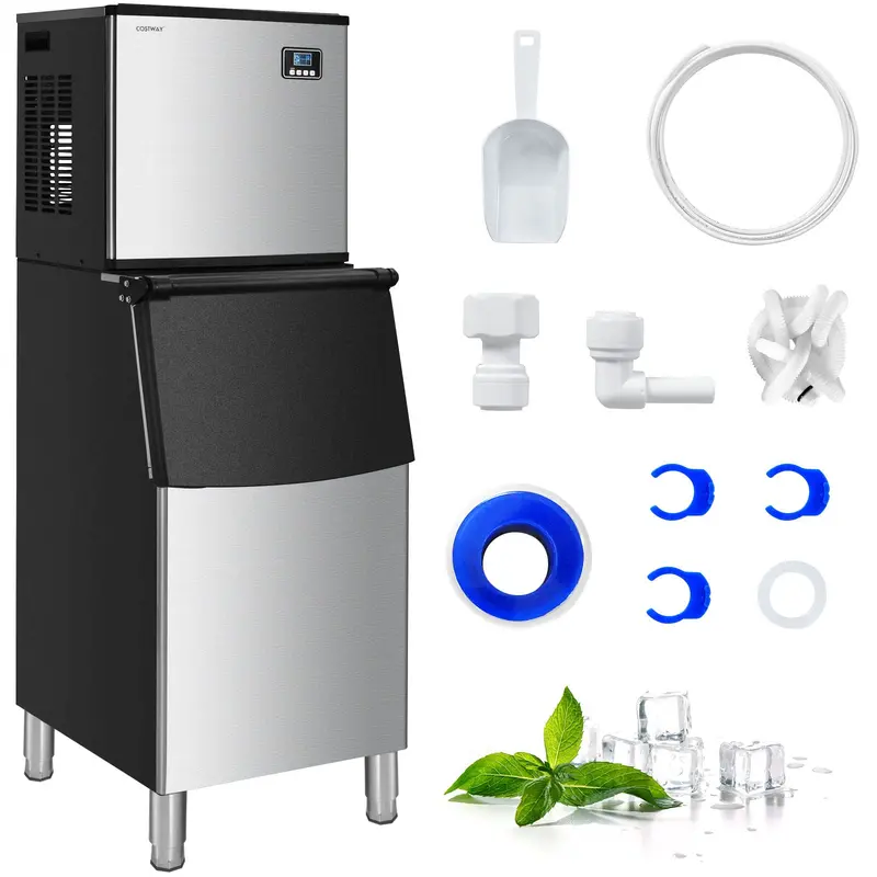 High-Capacity Split Commercial Ice Machine – 353 lbs/24 Hours with 198 lbs Vertical Storage Bin