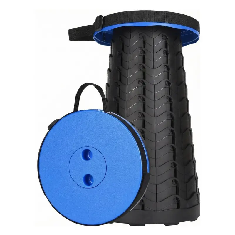 Height-Adjustable Collapsible Stool for Camping, Events, or Multi-Use Indoor Settings