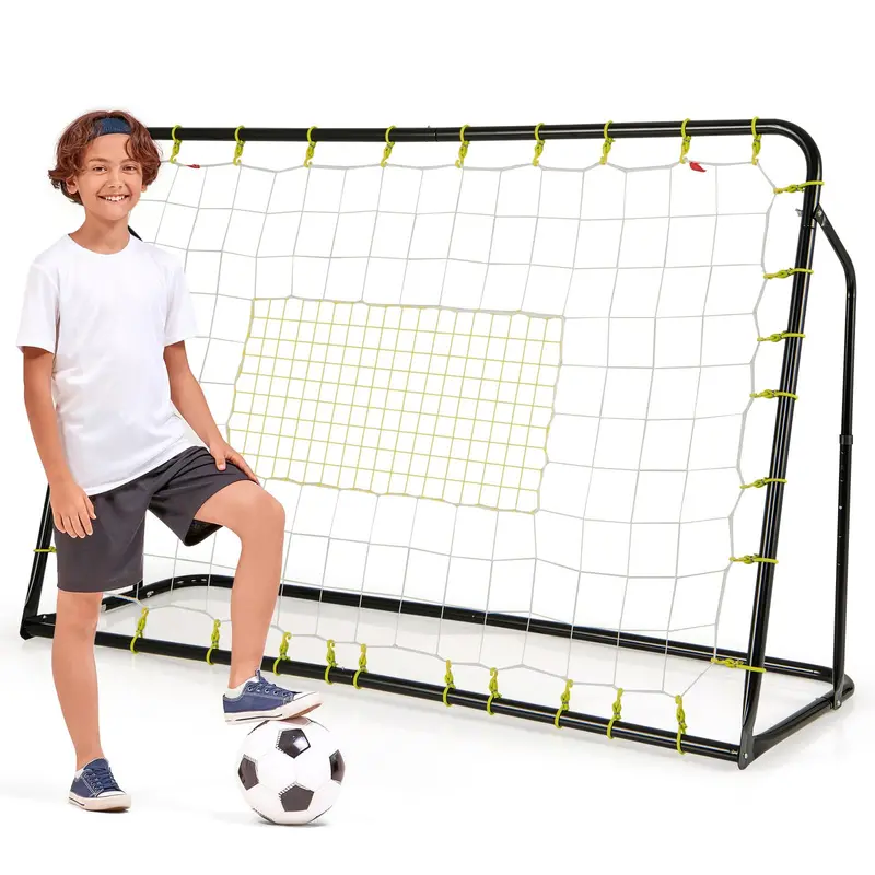 2-in-1 Soccer Rebounder Net – 6ft x 4ft Goal with Integrated Shooting Target Zone