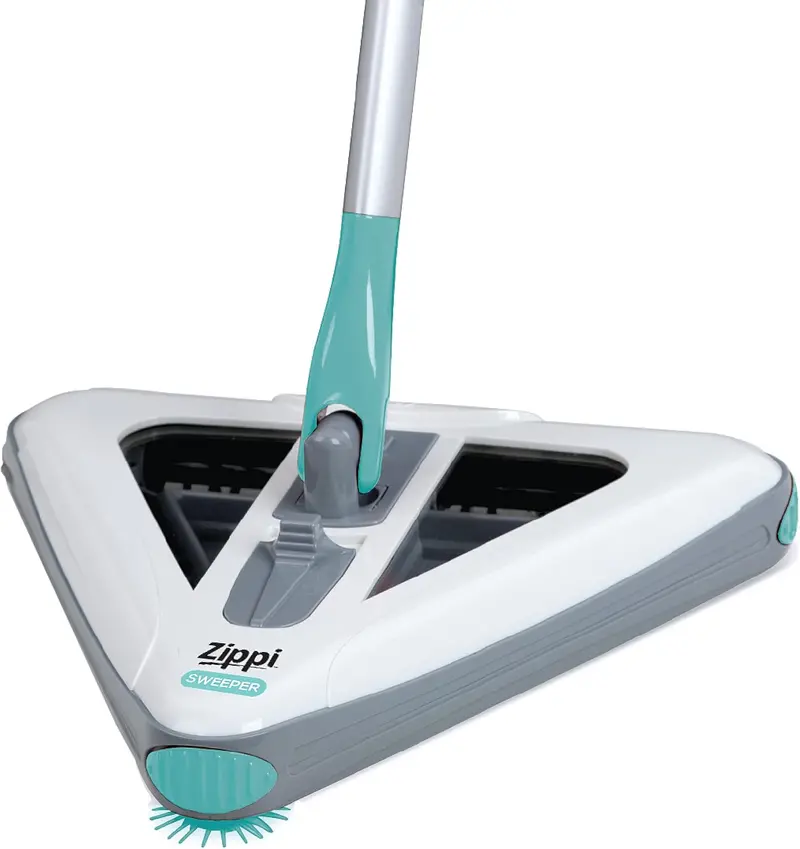 Zippi Sweeper Max – Cordless Triangular Floor Sweeper with 1000 mAh Battery, Corner-Cleaning Design (2025)