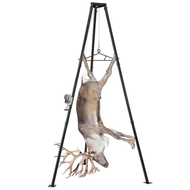 600-LB Tripod Game Hoist – Hunting Deer Lifting System with Adjustable Gambrel and Winch