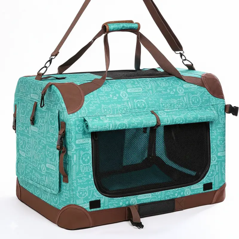 Spacious Foldable Pet Carrier with Integrated Seatbelt Loops – Large Soft Travel Bag