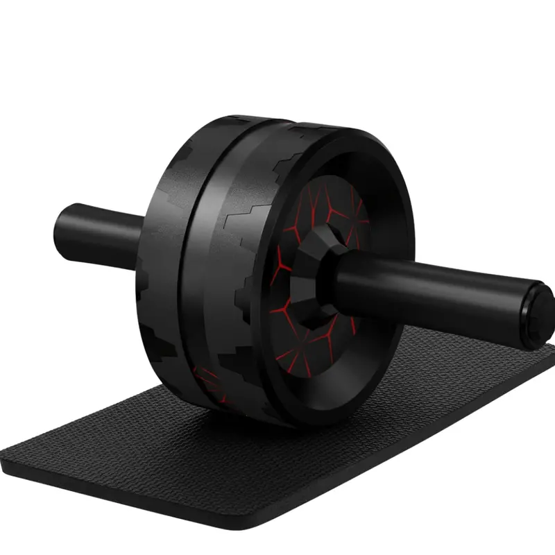 Dual-Wheel Ab Roller with Reinforced Steel Core and Cushioned Knee Pad