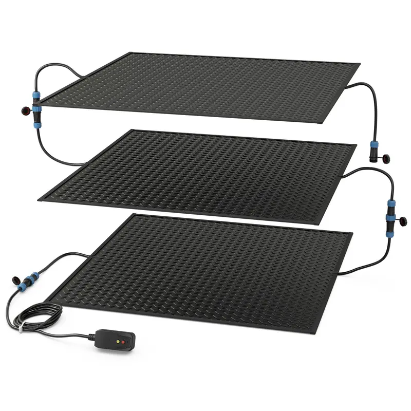 30″ x 30″ Dual-Mode Heated Snow Mat – Powered + 2 Cordless Units for Driveways and Steps