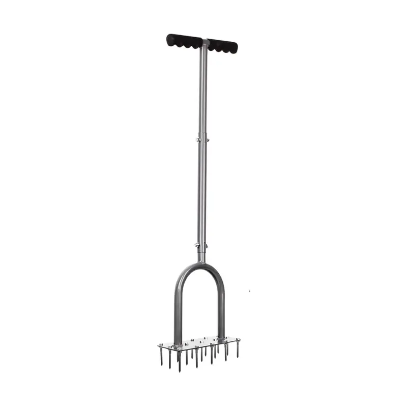 Heavy-Duty Manual Lawn Aerator with 15 Reinforced Iron Spikes