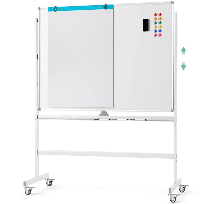 48″ x 36″ Double-Sided Magnetic Dry Erase Board – Includes Flipchart Functionality