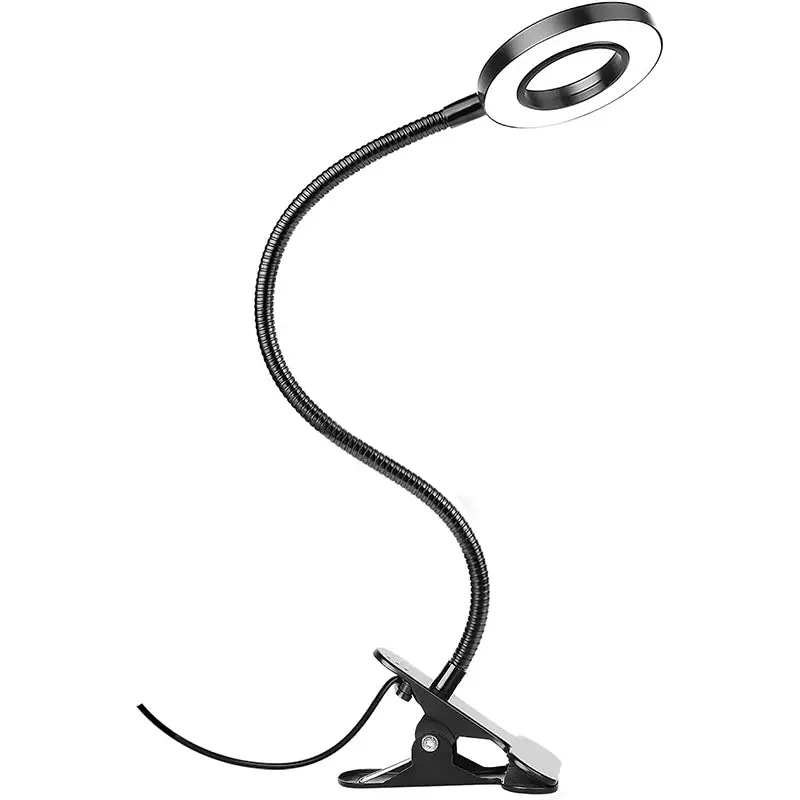 USB-Powered Clip-On Desk Lamp – Flexible Neck, 3 Light Modes & 10-Level Dimming