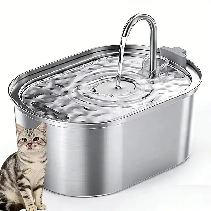 3.2L Stainless Steel Automatic Pet Water Fountain – Quiet Pump, 4-Stage Filtration for Cats & Dogs
