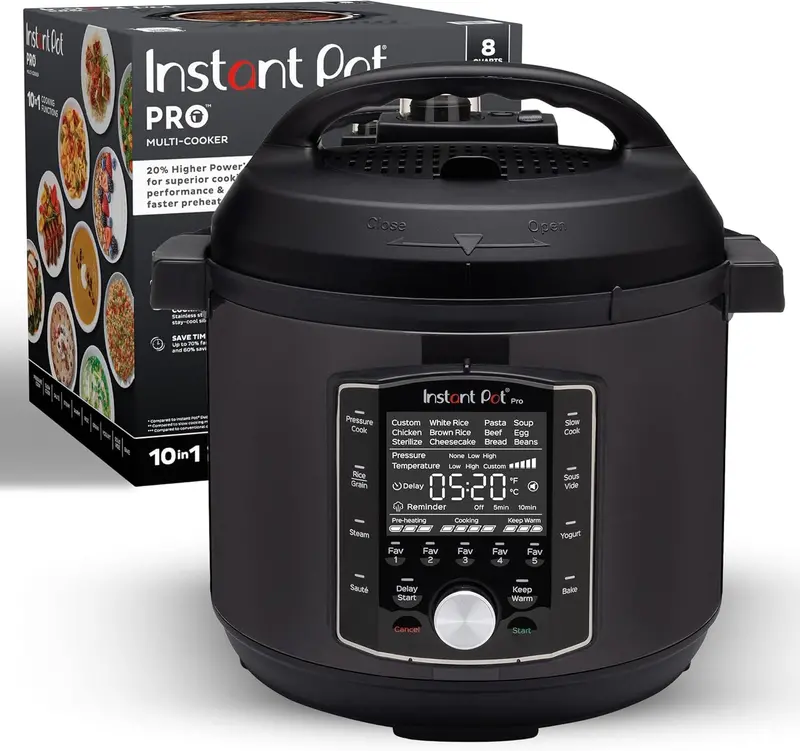 10-in-1 Smart Electric Pressure Cooker – Slow Cook, Steam, Sauté, Yogurt, Sous Vide & More with Recipe App & 800+ Programs