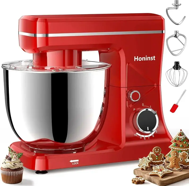 10-Speed Tilt-Head Stand Mixer – 6-Quart Stainless Steel Bowl with 8-in-1 Splash-Proof Guard