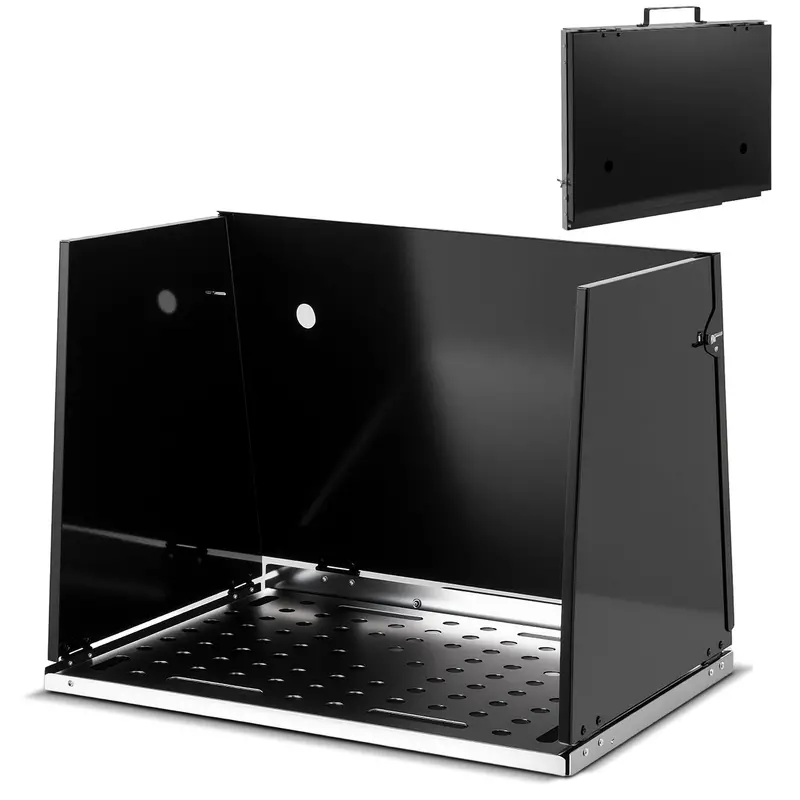 Compact Galvanized Steel Workbench – 17″ x 20″ Portable Table with Three Protective Side Panels