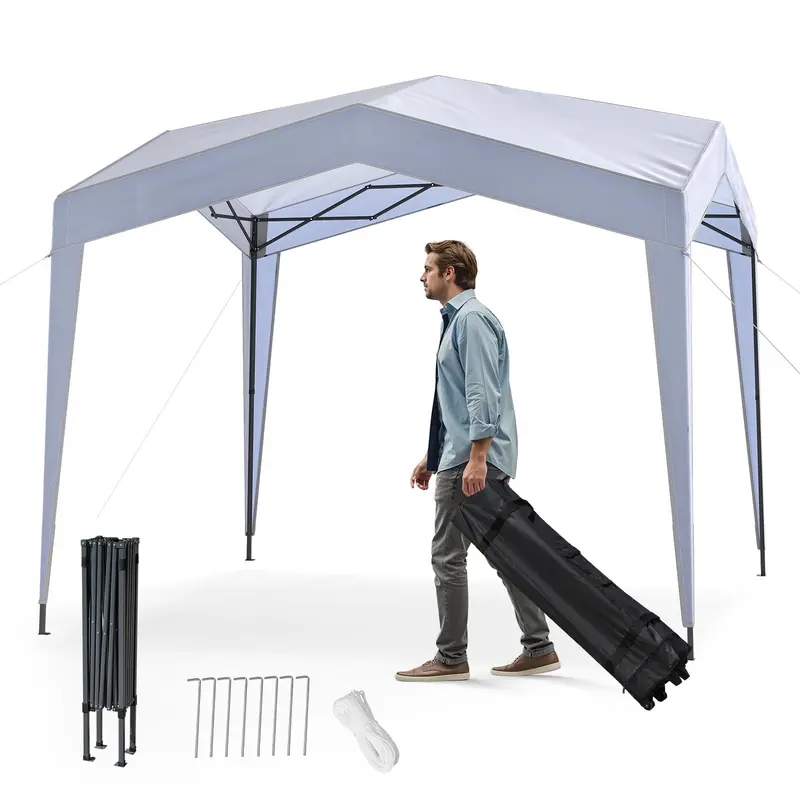 10′ x 10′ Heavy-Duty Pop-Up Gazebo – Elevated Canopy Shelter with Easy Setup