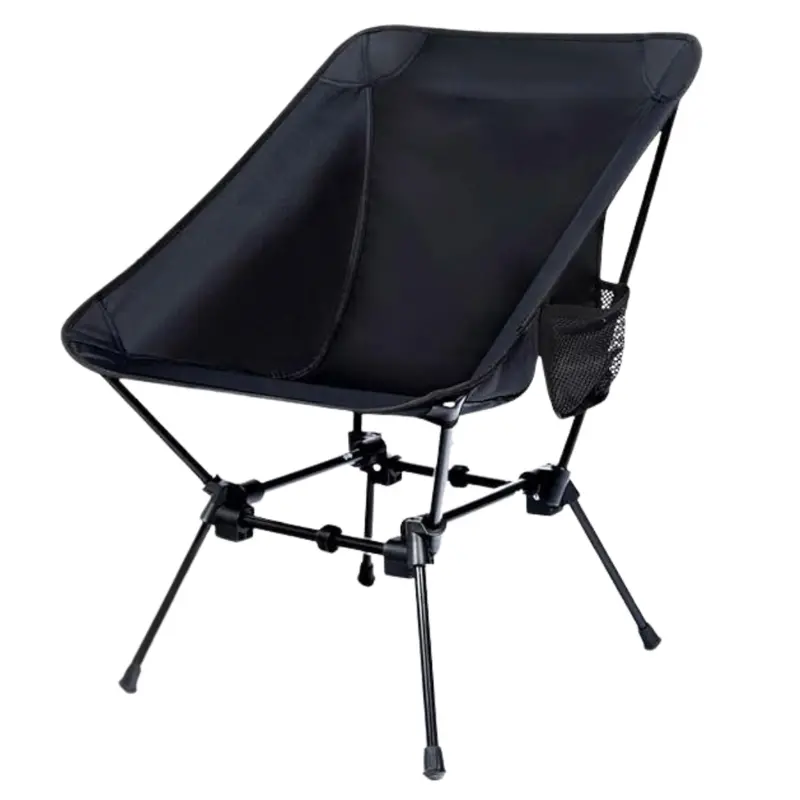 Adjustable Dual-Height Folding Camping Chair with Breathable Mesh Back