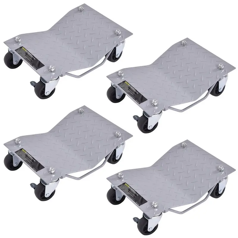 4-Pack Diamond-Plate Wheel Dollies – 4″ x 3″ Heavy-Duty Tire Skates