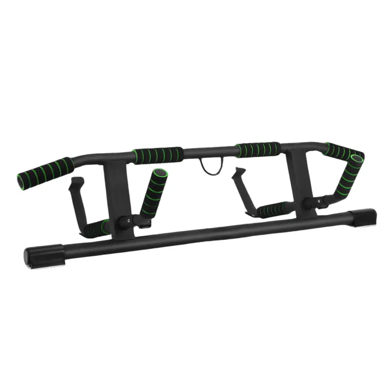 Adjustable Doorway or Floor-Mounted Pull-Up Bar with Multi-Grip Configurations