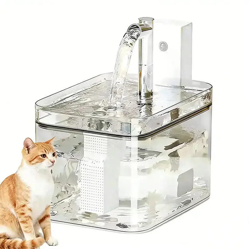 1.5L Rechargeable Wireless Pet Fountain – Motion-Sensing, Filtered, Silent Pump for Small Pets