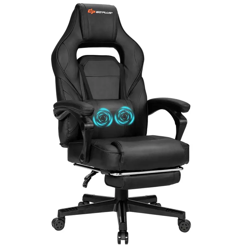 Racing-Style Massage Office Chair – Seat Height Adjustment and Full-Body Support Features