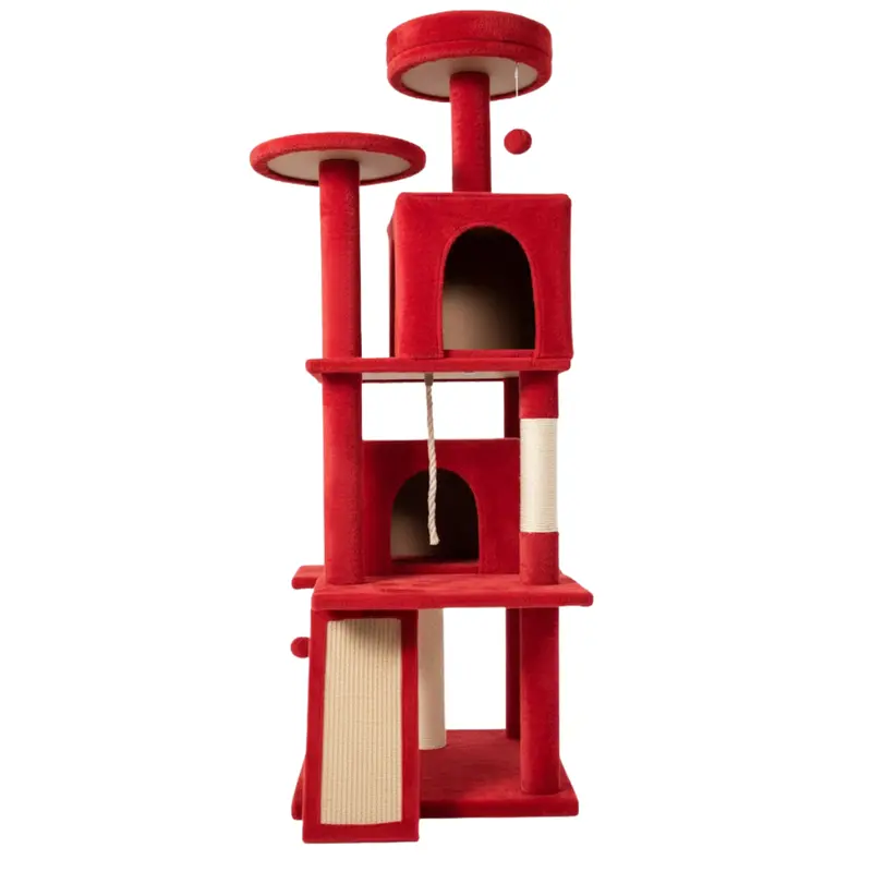 Multi-Level Cat Condo Tower – Enclosed Cubbies, Open Platforms & Durable Scratching Surfaces