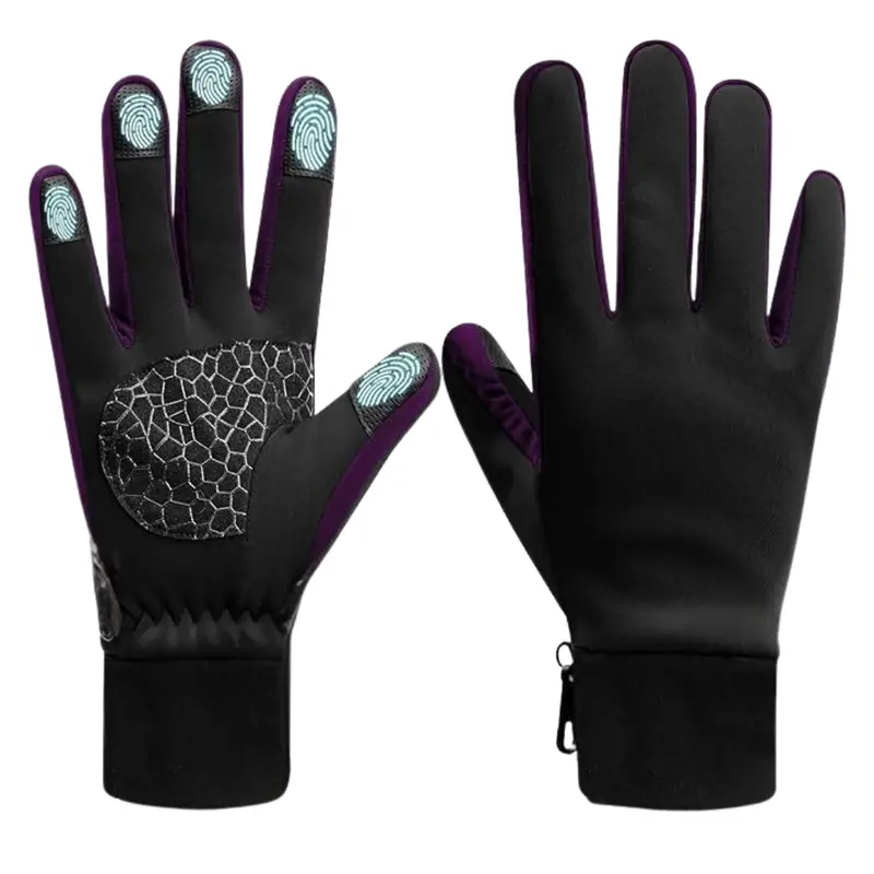 Touchscreen-Compatible Winter Gloves with Insulated Lining and Silicone Grip Palm