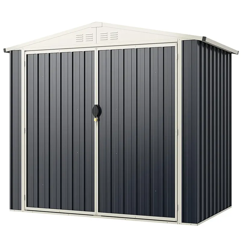 Snap-Together Metal Outdoor Storage Shed – Weather-Resistant Color-Coated Utility Structure
