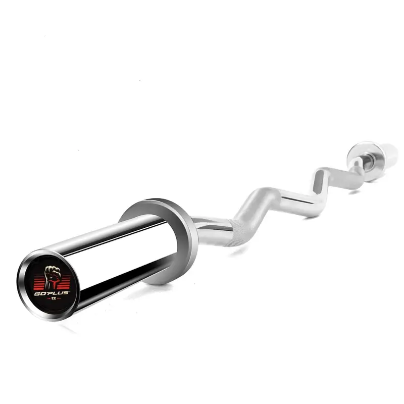 48-Inch Olympic EZ Curl Bar – 400 lb Capacity Solid Steel Strength Training Barbell