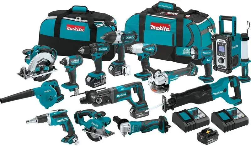 15-Piece Cordless Tool Combo Kit – Includes Charger and Batteries