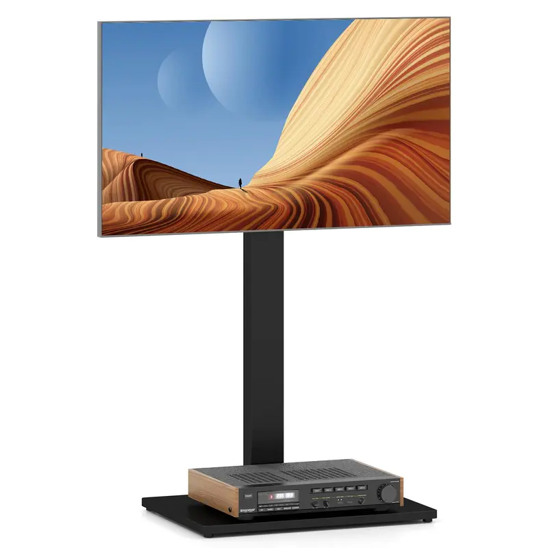 Adjustable Tabletop TV Stand — Height-Tunable Base with AV Shelf for 32–70″ Displays