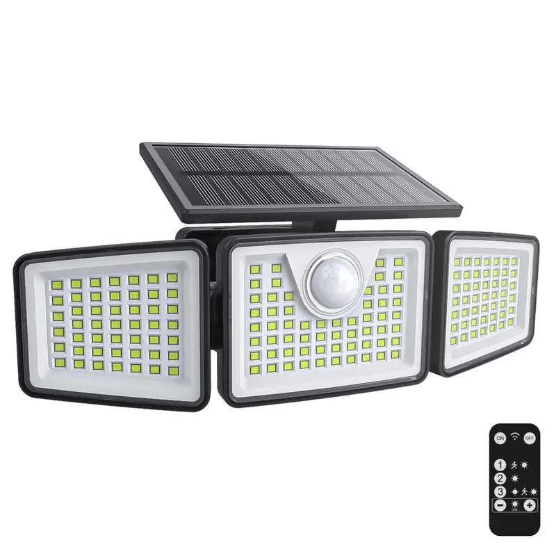 Solar-Powered 2500LM Motion-Sensor Floodlight with Remote Control