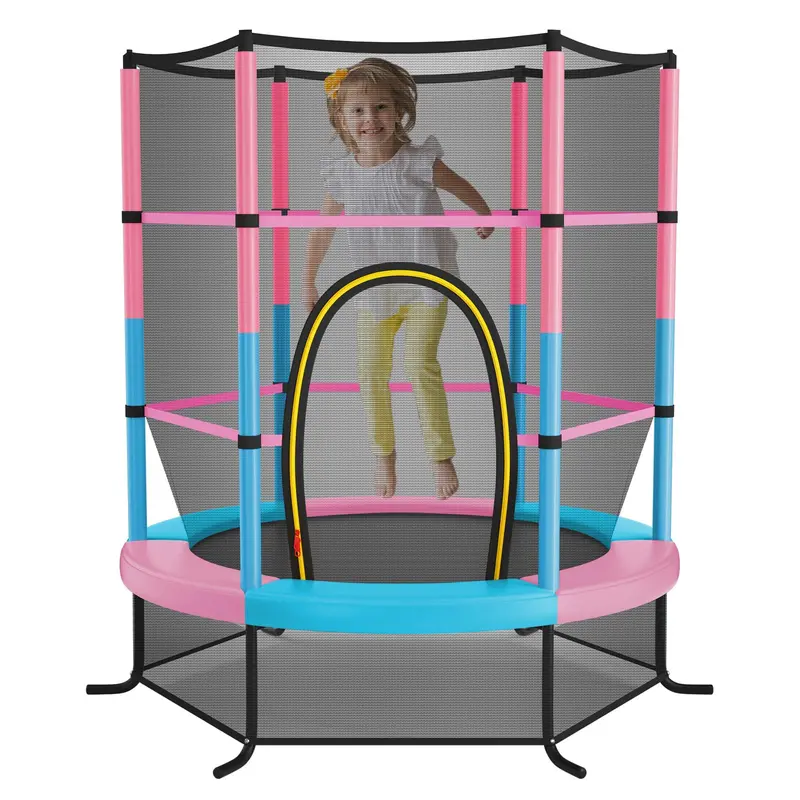 55-Inch Kids’ Trampoline – ASTM-Certified 4.6-Foot Toddler Bouncer with Safety Enclosure Net