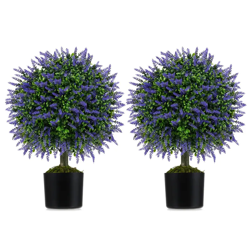 22-Inch Artificial Wisteria Topiary Ball Tree – Vibrant Faux Floral Display with Realistic Branching