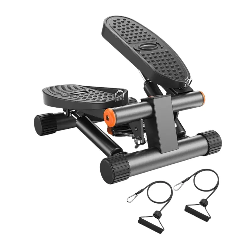 Compact Hydraulic Stepper Machine with Dual Resistance Bands & Non-Slip Footplates