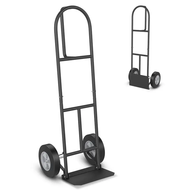 P-Handle Folding Hand Truck – Heavy-Duty Sack Barrow with 10″ Dual-Bearing Wheels and Load Plate