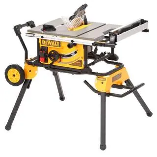 10-Inch Corded Job Site Table Saw with Integrated Rolling Stand — 15-Amp Motor