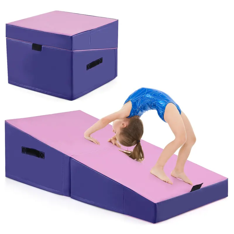 Foldable Incline Gymnastics Mat – Non-Slip Yoga & Training Mat with EPE Foam and Carry Handle