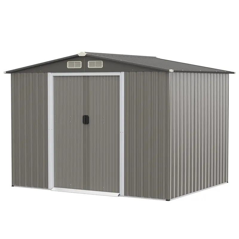 Compact Weatherproof Utility Shed – 8.5″ x 6.8″ x 6″ Portable Tool Organizer with Base Foundation